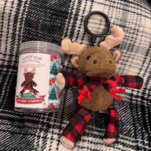 Scentsy Buddy Clip Plush Milford the Moose Buffalo Plaid Scarf Retired w/ Case